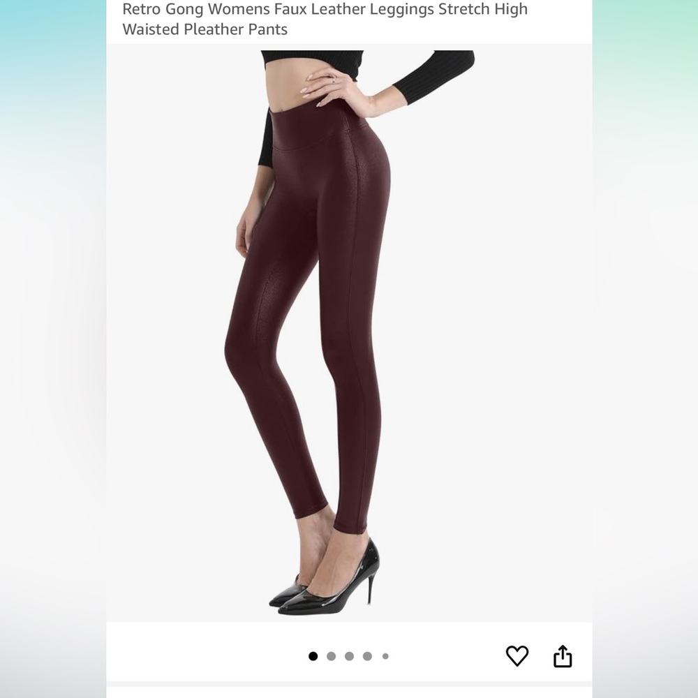 Women's Burgundy High-Waisted Leggings